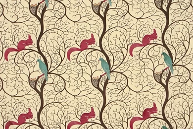 Squirrel & Dove By Sanderson : Wallpapers Direct