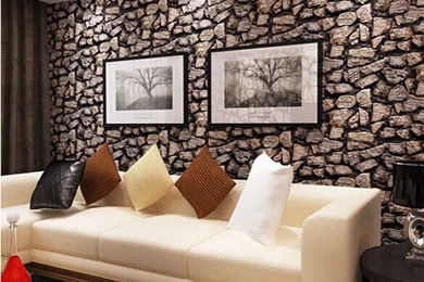 Vintage 3D Wallpapers Modern Pattern Simulation Stone Restaurant TV ...