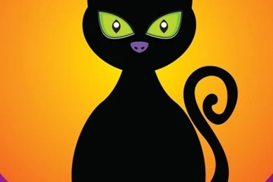 Download Wallpapers 540x960 Cat, Black, Halloween, Moon, Silhouette ...
