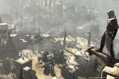Assassins Creed Altair Ac Vilage Roof Hd Wallpapers   (
