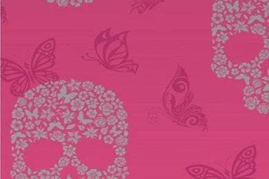 Muriva Skulls Bird Butterfly Motif Wallpapers Pink J21803