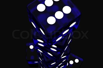 3D Rendered Rolling Dice On Blac Backgrounds