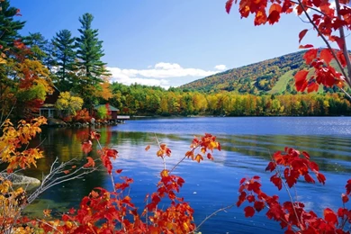Sunny Autumn Day At The Lake Wallpapers   Free Wide HD Wallpapers