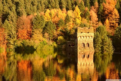 Download Small Lake Fortress Autumn Wallpapers 1920x1080 ...