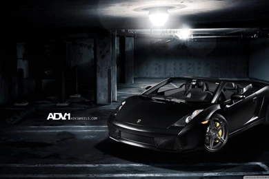 ADV.1 Matte Black Lamborghini Gallardo Spyder HD Desktop Wallpapers ...