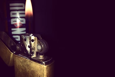 Zippo Lighter Fire Flame Macro Black Wallpapers