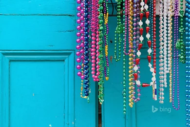 Mardi Gras Beads In New Orleans, Louisiana