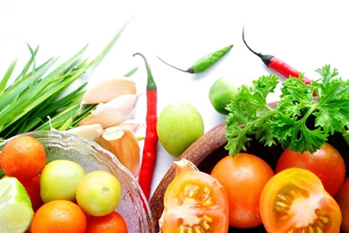 Download Wallpapers 3840x2160 Dishes, Vegetables, Tomatoes, Peppers ...