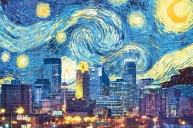 Minneapolis Starry Night   Partial Skyline By JayTheJedi On DeviantArt