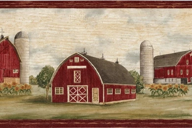 Wallpapers Border Country Farm Red Barn Sunflowers On PopScreen