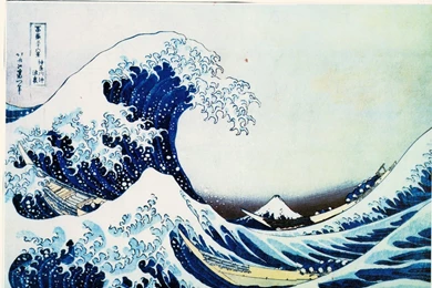 1600x1236px Asian Art Stormy Waves