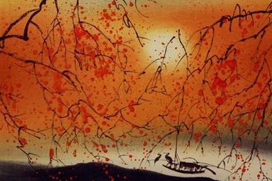 Colorful Asian Art Landscape   Pixdaus