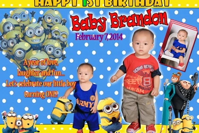 1st Birthday Tarpaulin: MInions Backgrounds