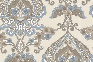 Ashbury Aqua Paisley Damask Wallpaper, Bolt.   Contemporary ...