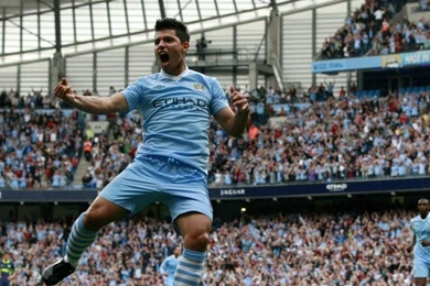 Wallpapers Football Field Kun Aguero Jump Pleasure Free Hd ...