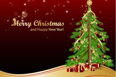 Christmas Gift And Christmas Tree Backgrounds Vector