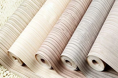 Simple Plain Small Stripe Pinstripe Wallpapers Roll Grey Pink PVC ...