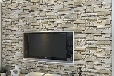 Imported South Korea Designs Super 3d Stone Wallpapers For Pvc Grey ...