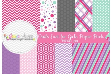 INSTANT DOWNLOAD Cute Girl Owl Digital By JessicaSawyerDesign