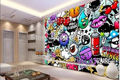 Aliexpress.com : Buy Custom Baby Wallpapers Colorful Graffiti 3d ...