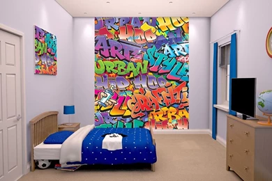 Graffiti Wallpapers Mural For Bedrooms 8ft X 6ft 6"