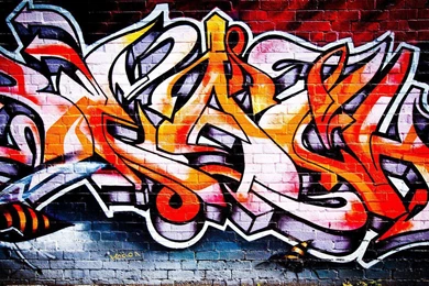 Pink Graffiti Wall Mural