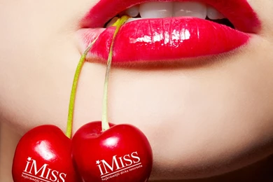 Red Lips Model Cherries Wallpapers