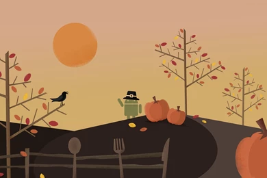 Android Wallpaper: Roboto Thanksgiving