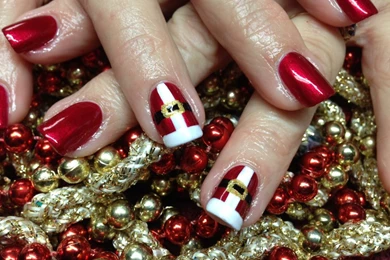 Christmas Santa Nail Art Wallpapers