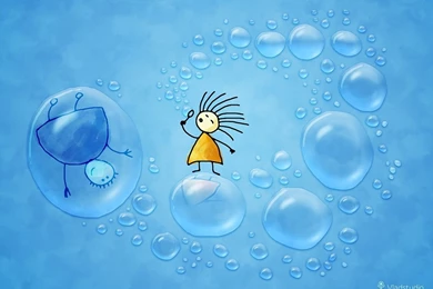 The Two And The Bubbles · Desktop Wallpapers · Vladstudio