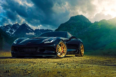 HD Backgrounds Chevrolet Corvette Z06 Back Mountain Front View ...