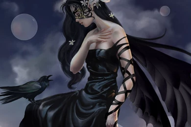 Dark Fairy With Crow HD Wallpapers.jpg