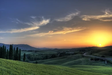 Download Wallpapers 2560x1440 Sun, Rising, Meadows, Fields, Greens ...