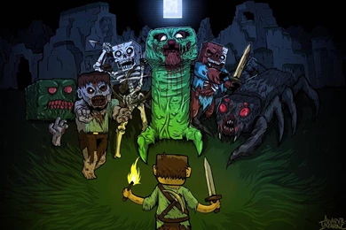 Undead Zombies Mine Creeper Minecraft Artwork Spiders Notch Craft ...