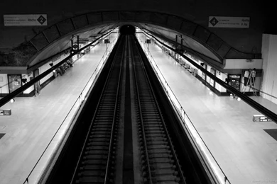 Download 1366x768 Grayscale Subway Wallpapers