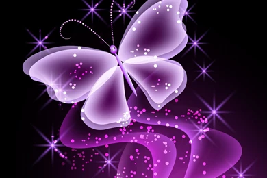 Download Wallpapers Neon, Butterfly, Abstract, Purple, Sparkle ...
