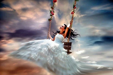 Wallpapers fantasy nature wallpaper female flowers happy pretty 1.jpg