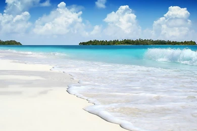 Beautiful White Sand Beach Wallpaper Images