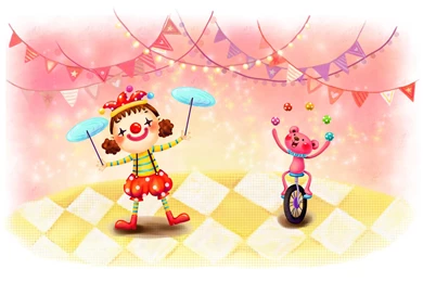 Download Wallpapers 3840x2400 Drawing, Girl, Animal, Circus, Fun ...