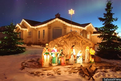 Outdoor Christmas Nativity Scene   Wallsfield.com