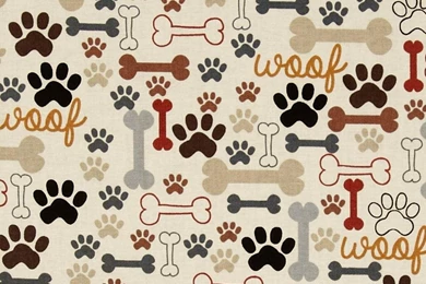 Timeless Treasures Dog Bones & Paw Prints Cream   Discount ...