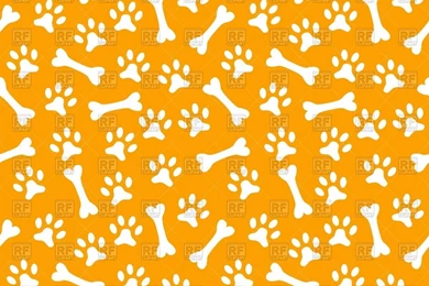 Seamless Backgrounds With Dog's Paw Print And Bone, 40630 ...