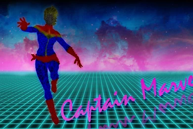 80s Neon Style Captain Marvel Wallpapers : Carolcorps