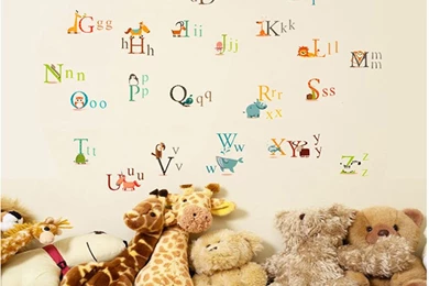 DIY Cartoon Art Decal Mural Letter To The Children's Room ...
