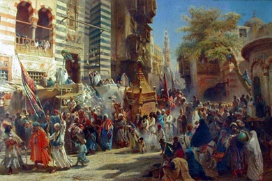 THE RETURN OF THE SAINT CARPET FROM MECCA TO CAIRO 1875 WALLPAPER ...