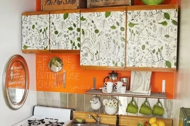 Use Liquid Starch To Adhere Fabric To Cabinets