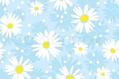 Seamless Cute Camomile Background. Vector Illustration