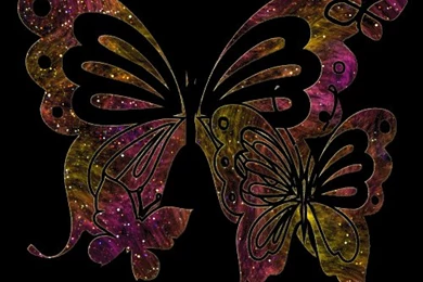 All Graphics » Glittering Butterflies In Dark Graphic
