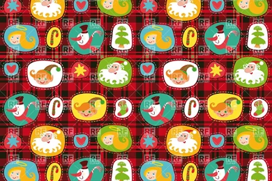 Christmas Wrapping Paper On Plaid Background, 18415, Backgrounds ...