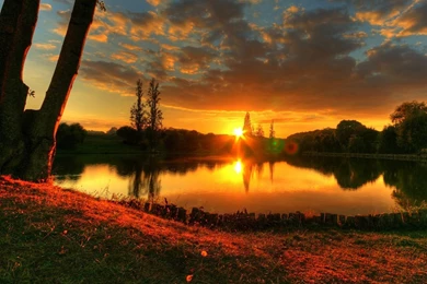 1600x1200 Lake Summer Sunset Wallpapers